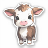 Sticker Illustration de vache à dessin (Recto)