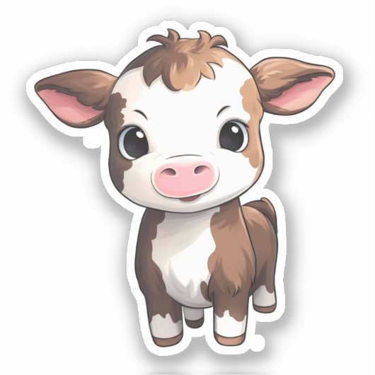 Sticker Illustration de vache à dessin (Recto)