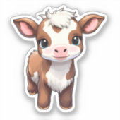 Sticker Illustration de vache caricaturale (Recto)