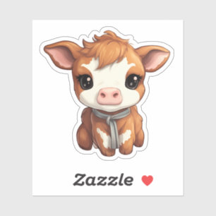 Sticker Illustration de vache caricaturale