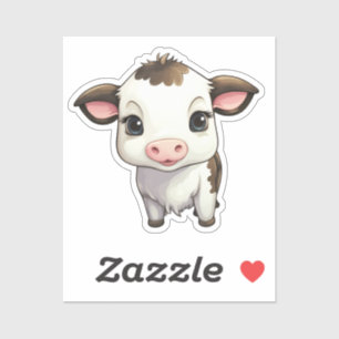 Sticker Illustration de vache caricaturale