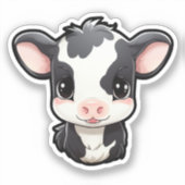 Sticker Illustration de vache caricaturale (Recto)