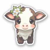 Sticker Illustration de vache caricaturale (Recto)