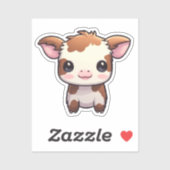 Sticker Illustration de vache caricaturale (Feuille)