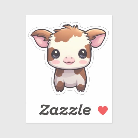 Sticker Illustration de vache caricaturale (Feuille)
