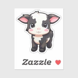 Sticker Illustration de vache caricaturale