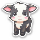 Sticker Illustration de vache caricaturale (Recto)