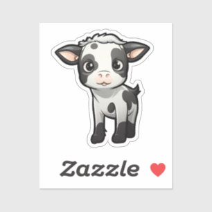 Sticker Illustration de vache caricaturale