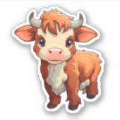Sticker Illustration de vache caricaturale (Devant)
