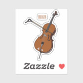 Sticker Illustration de violoncelle (Feuille)