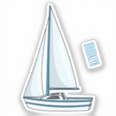 Sticker Illustration de voilier (Recto)