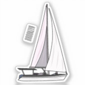 Sticker Illustration de voilier (Recto)