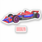 Sticker Illustration de voiture de course professionnelle (Recto)