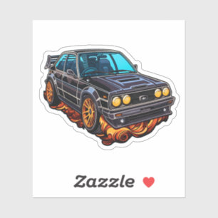 Sticker Illustration de voiture de dessin
