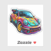 Sticker Illustration de voiture de dessin (Feuille)