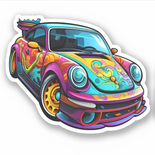 Sticker Illustration de voiture de dessin (Devant)
