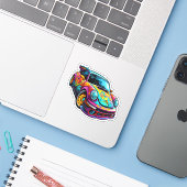 Sticker Illustration de voiture de dessin (Ordinateur portable avec iPhone)