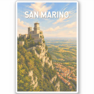 Sticker Illustration de voyage artistique vintage de Saint