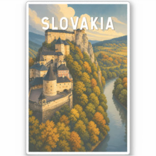 Sticker Illustration de voyage en Slovaquie style vintage