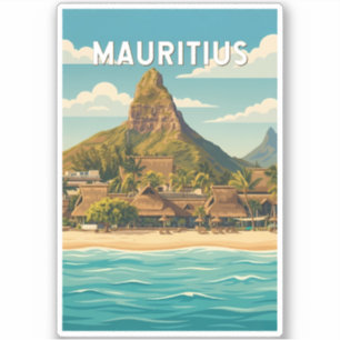 Sticker Illustration de voyage vintage de Maurice