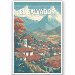 Sticker Illustration de voyage vintage El Salvador
