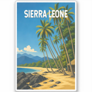 Sticker Illustration de voyage vintage sur la Sierra Leone