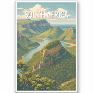 Sticker Illustration de voyage vintage sur l'Afrique du Su