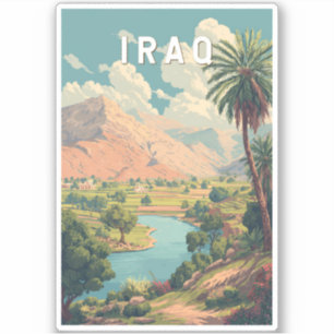 Sticker Illustration de voyage vintage sur l'Irak