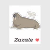 Sticker Illustration de Walrus (Feuille)