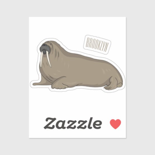 Sticker Illustration de Walrus (Feuille)