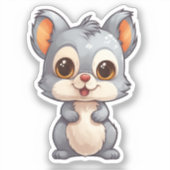 Sticker Illustration d'écureuil de dessin (Recto)