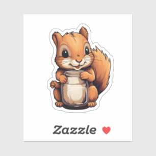 Sticker Illustration d'écureuil de dessin