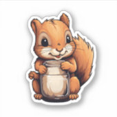 Sticker Illustration d'écureuil de dessin (Devant)