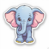 Sticker Illustration d'éléphant de dessin animé (Recto)