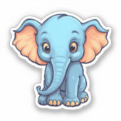 Sticker Illustration d'éléphant de dessin animé (Recto)