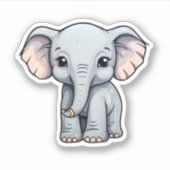 Sticker Illustration d'éléphant de dessin animé (Devant)