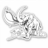 Sticker Illustration d'éléphant noir et blanc (Devant)