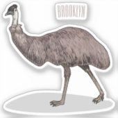 Sticker Illustration d'Emu bird (Recto)
