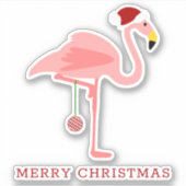 Sticker Illustration des Flamants roses de Noël (Devant)