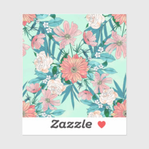 Sticker Illustration des fleurs chic du jardin de printemp
