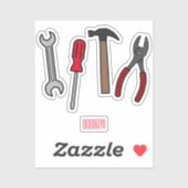 Sticker Illustration des outils de menuiserie (Feuille)