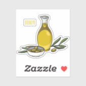 Sticker Illustration d'huile d'olive (Feuille)