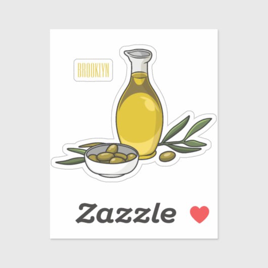 Sticker Illustration d'huile d'olive (Feuille)