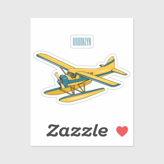 Sticker Illustration d'hydravion (Feuille)