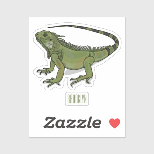 Sticker Illustration d'Iguana (Feuille)