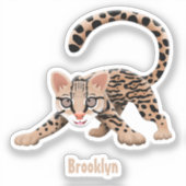 Sticker Illustration d'ocelot mignon (Recto)
