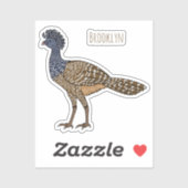 Sticker Illustration d'oiseau de curassow (Feuille)