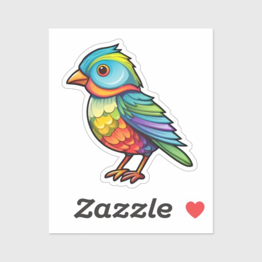 Sticker Illustration d'oiseau de dessin (Feuille)