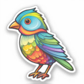 Sticker Illustration d'oiseau de dessin (Recto)