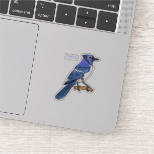 Sticker Illustration d'oiseau de jay bleu